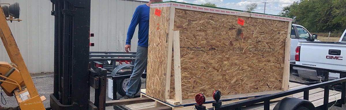 An RTA Outdoor Kitchen being delivered