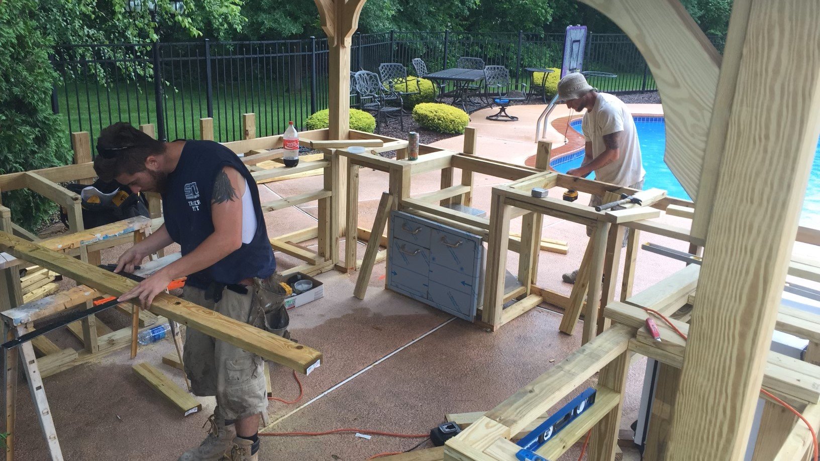 wood an outdoor kitchen material you should not use