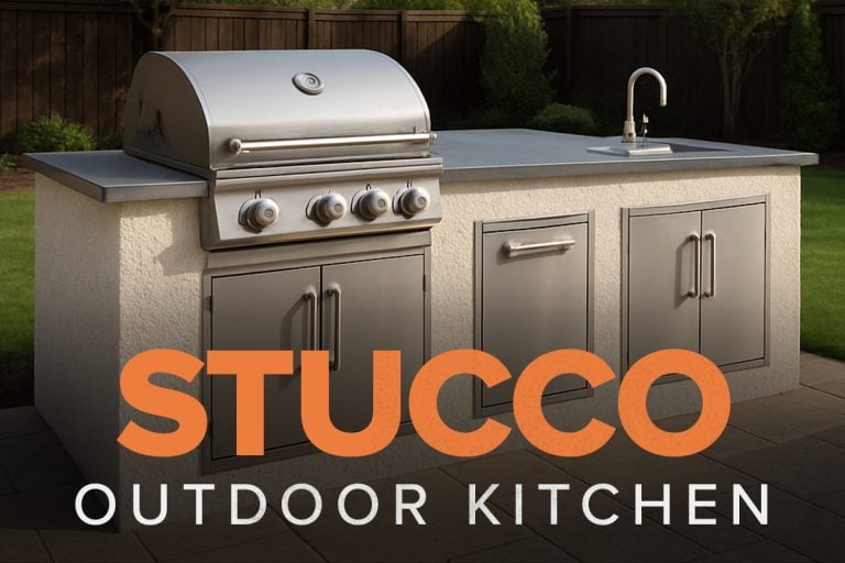 stucco outdoor kitchen