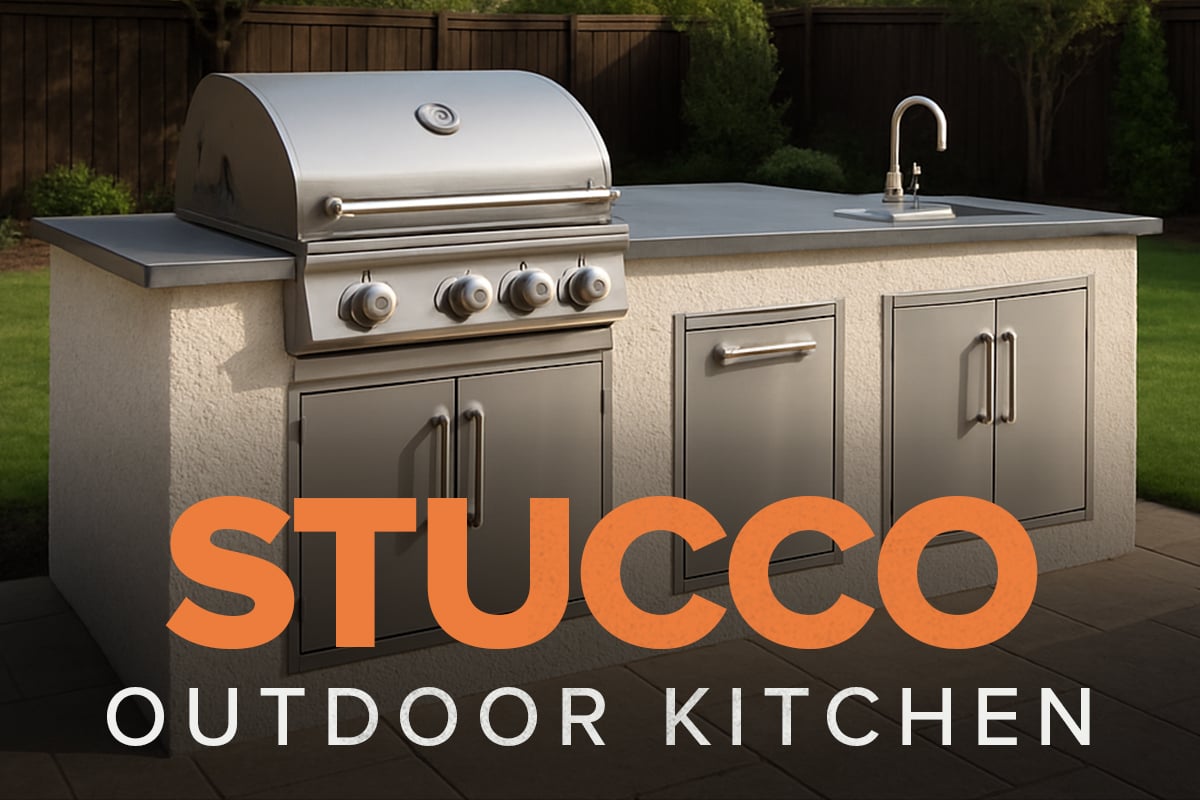 stucco outdoor kitchen