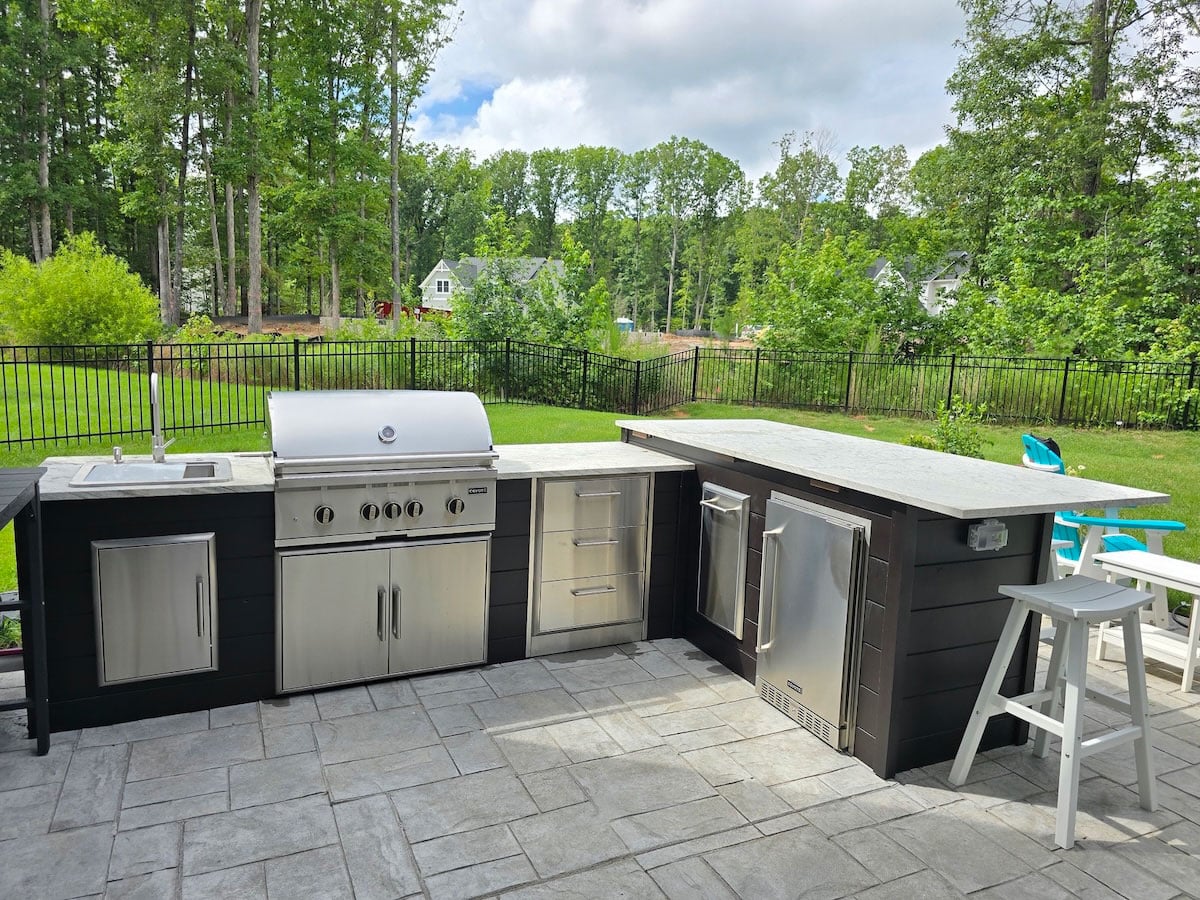 l shaped rta outdoor kitchen weight