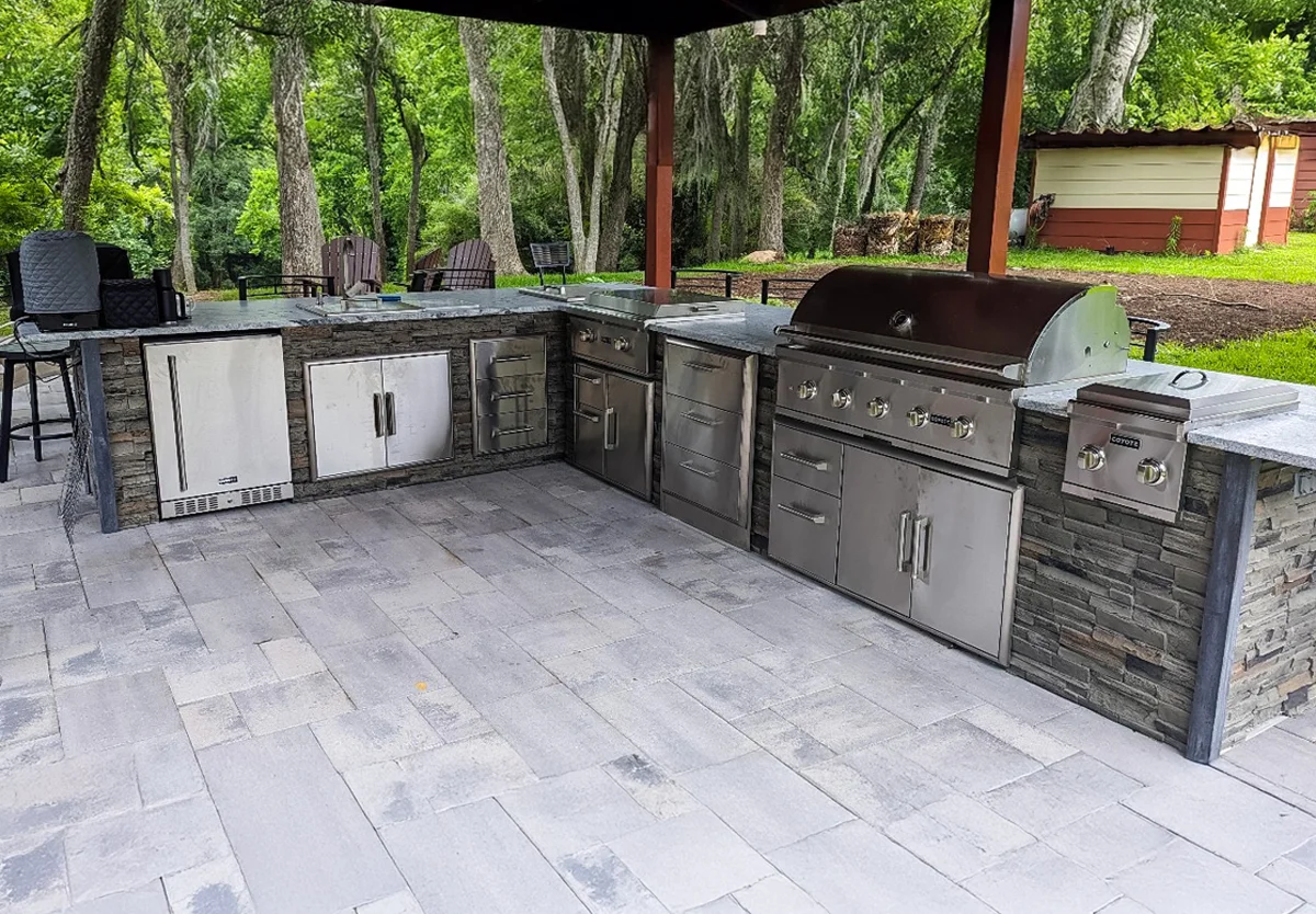 length of l-shaped outdoor kitchen island