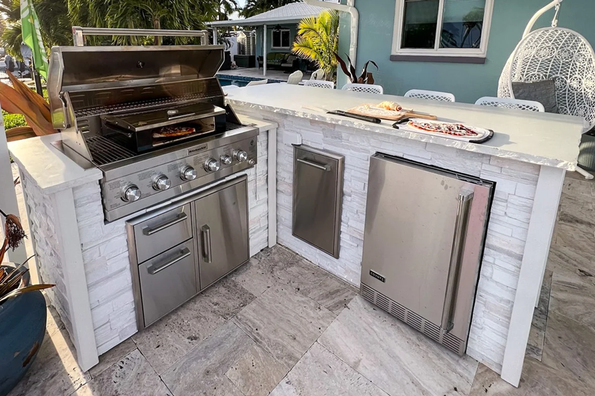 length of outdoor kitchen island