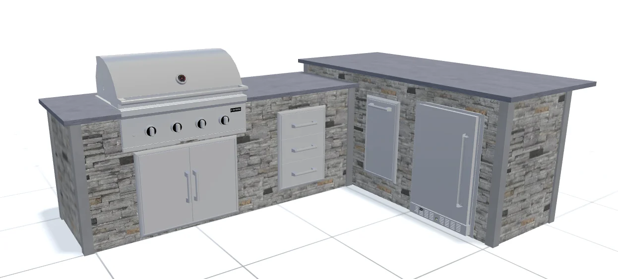 real rta outdoor kitchen cost l-shape