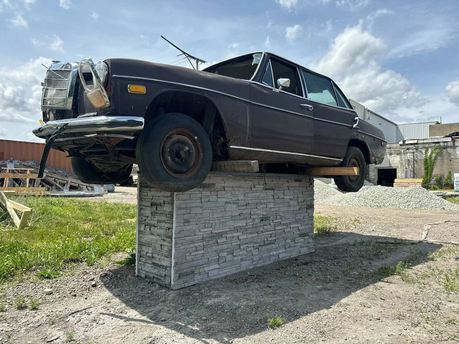 car sitting on rta outdoor kitchen