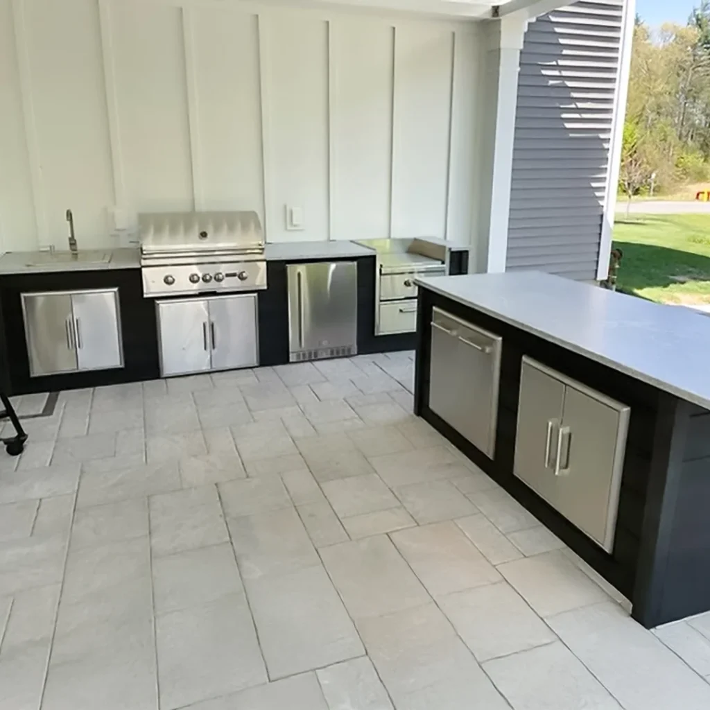 charcoal plank outdoor kitchen final design