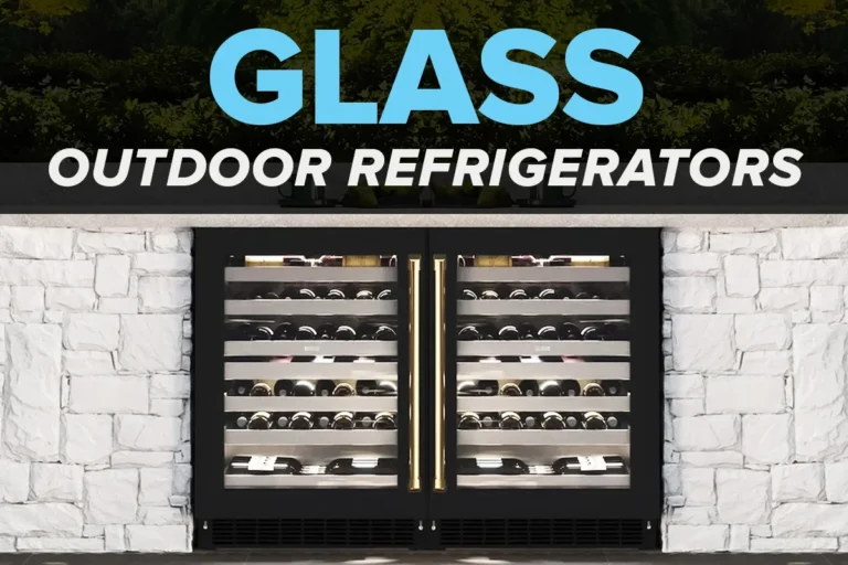 glass outdoor refrigerator for outdoor kitchen
