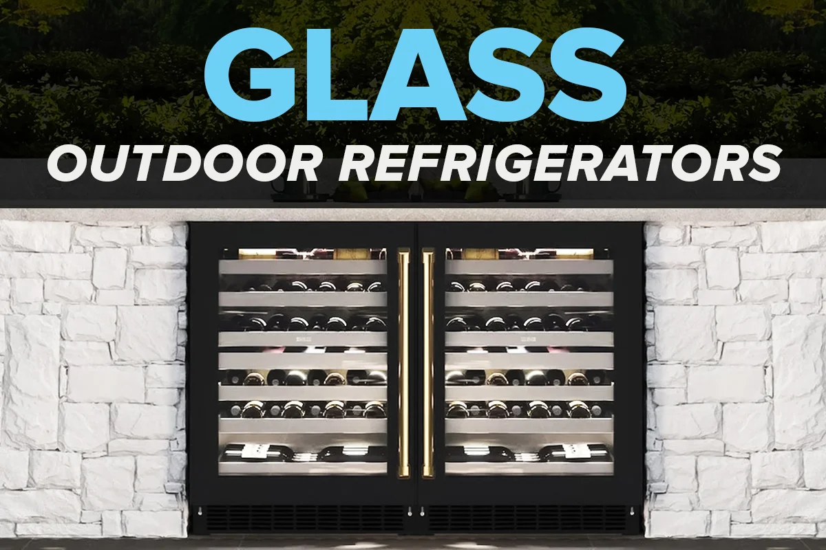 glass outdoor refrigerator for outdoor kitchen