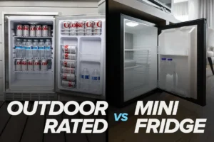 outdoor rated fridge vs mini fridge for outdoor kitchen