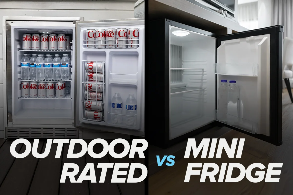 outdoor rated fridge vs mini fridge for outdoor kitchen