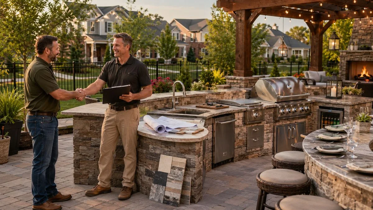 What are the advantages of working with an outdoor kitchen contractor