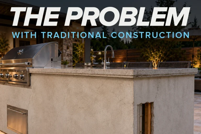 the problem with traditional outdoor kitchen construction