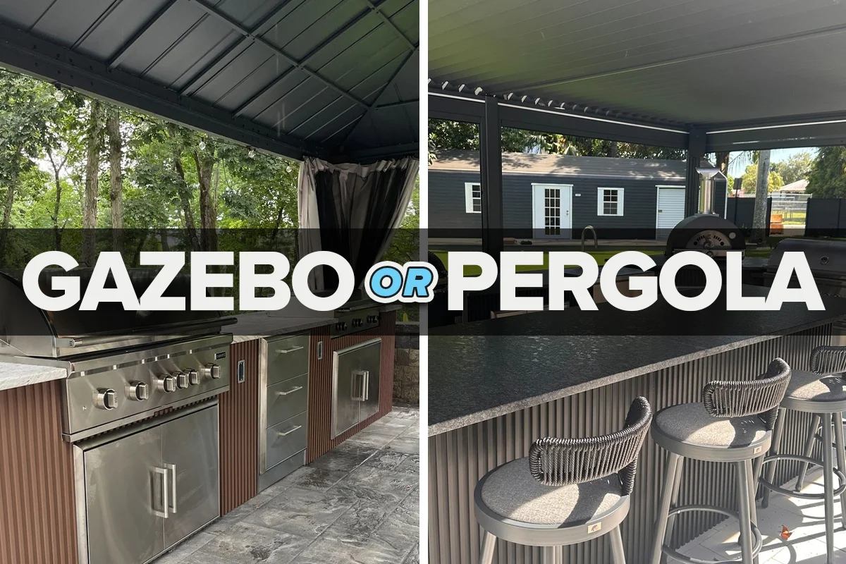 can i put a pergola or gazebo above an outdoor kitchen?