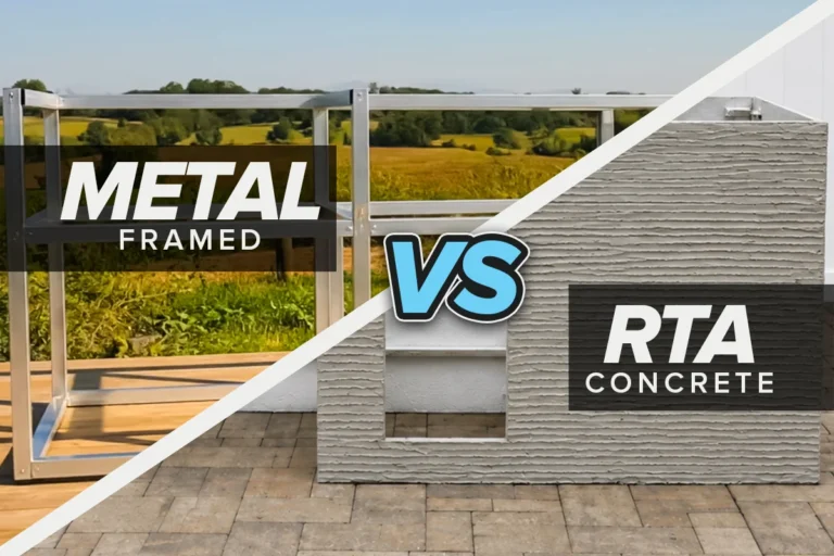 metal framed vs rta concrete outdoor kitchens which is better