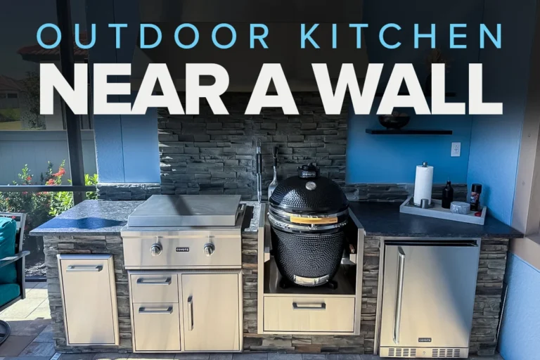 outdoor kitchen near a wall how close is too close